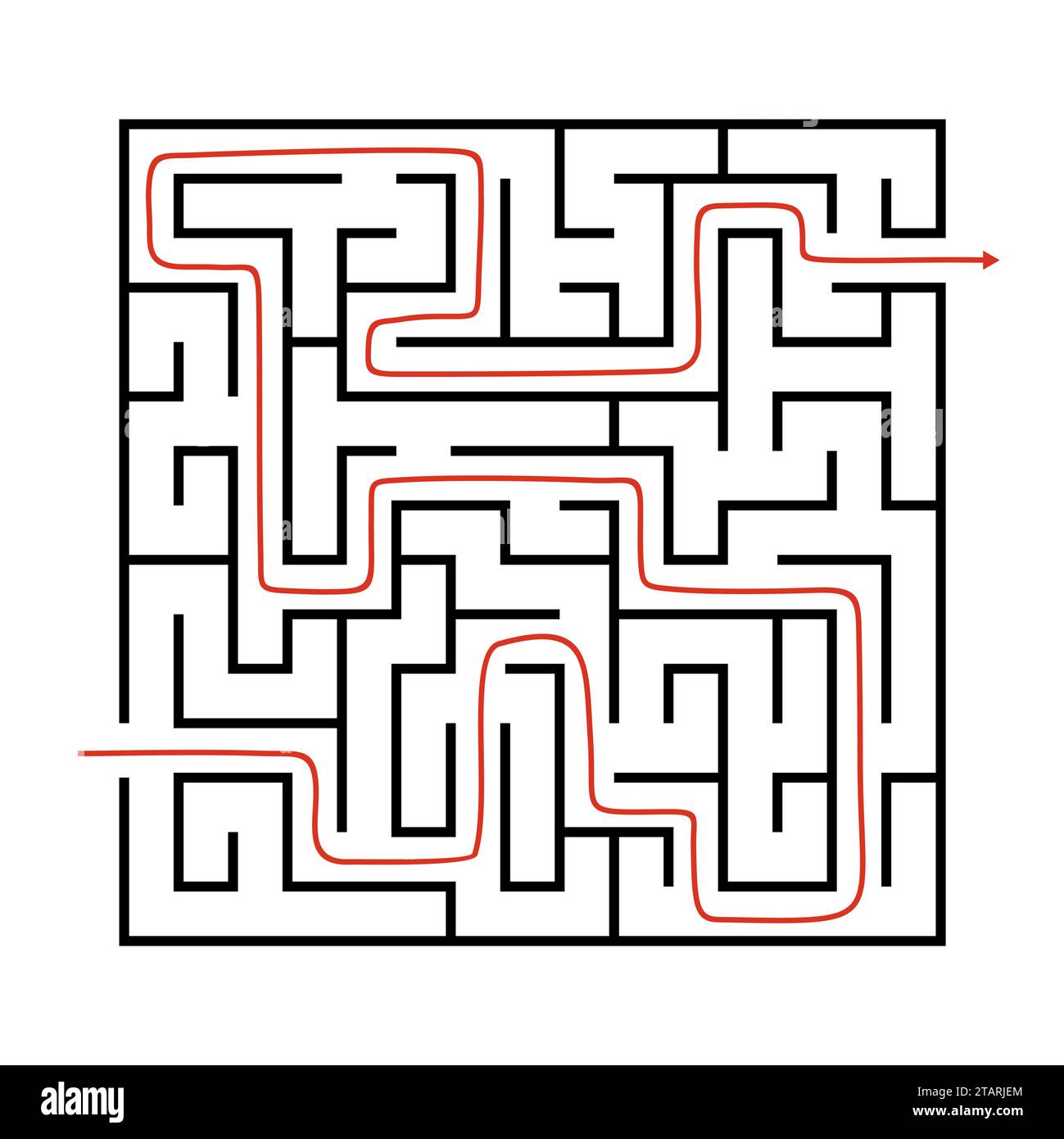 Vector illustration of Maze or Labyrinth isolated on brown background. Stock Vector