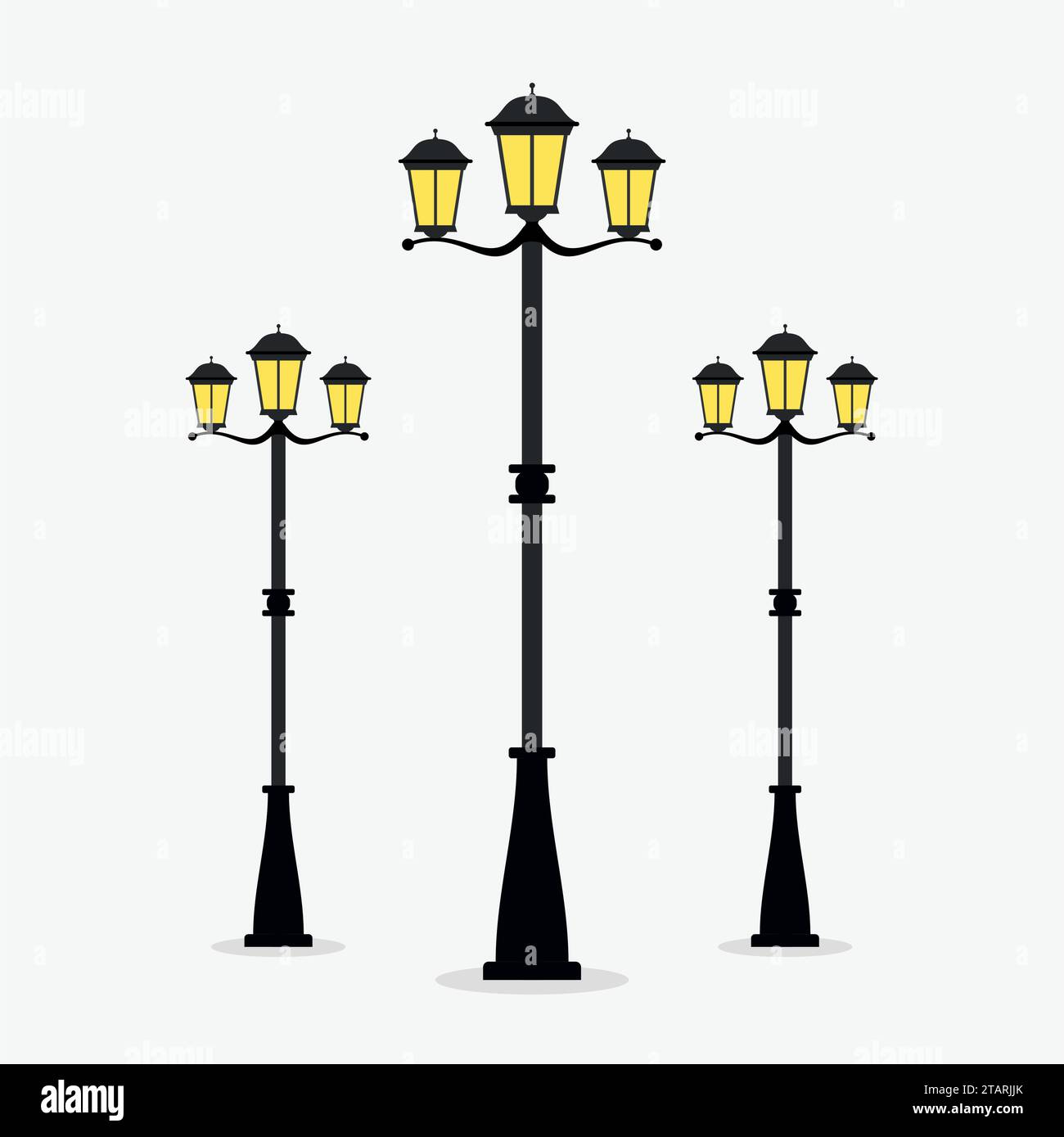Street Lamp post on gray background. Vector Illustration Stock Vector