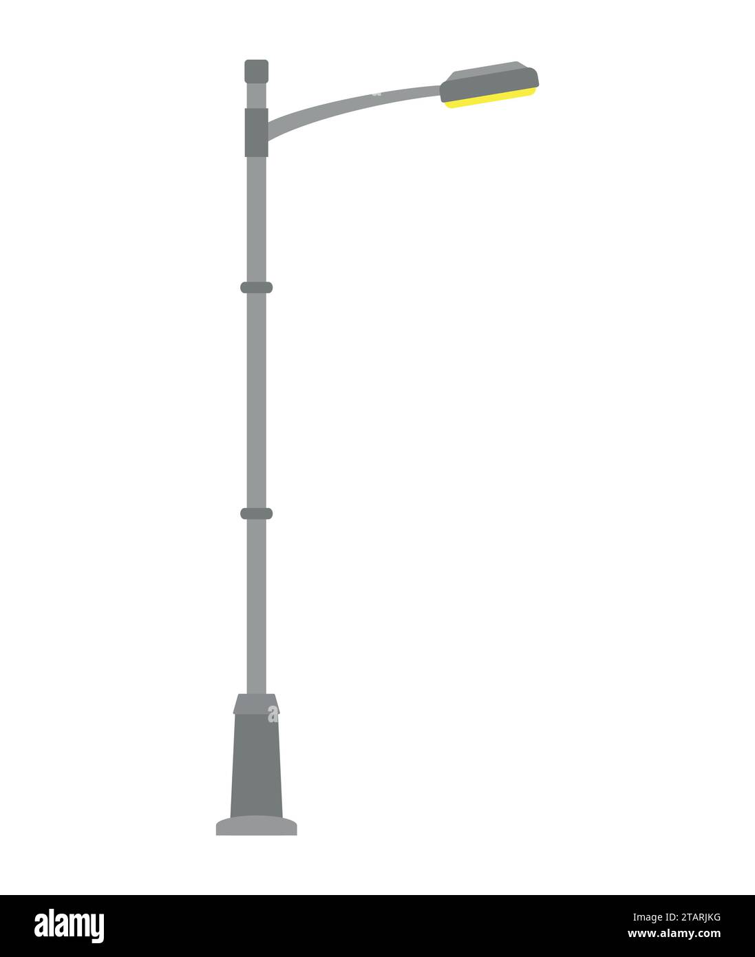 Street light isolated on white background. Outdoor Lamp post in flat style. Vector illustration Stock Vector