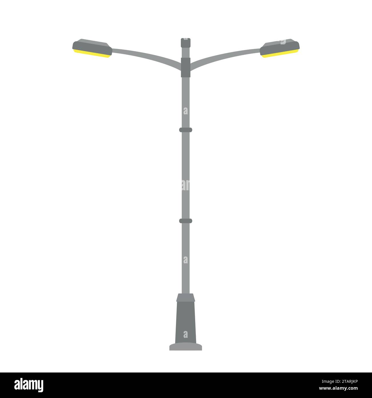Street light isolated on white background. Outdoor Lamp post in flat style. Stock Vector