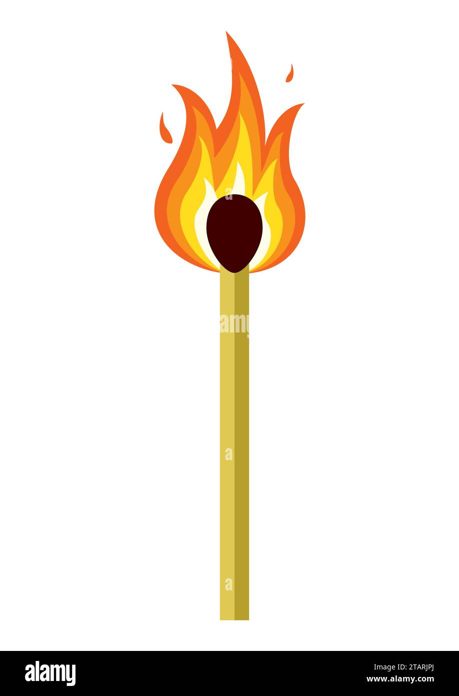 Burning match on white background. Vector Illustration Stock Vector