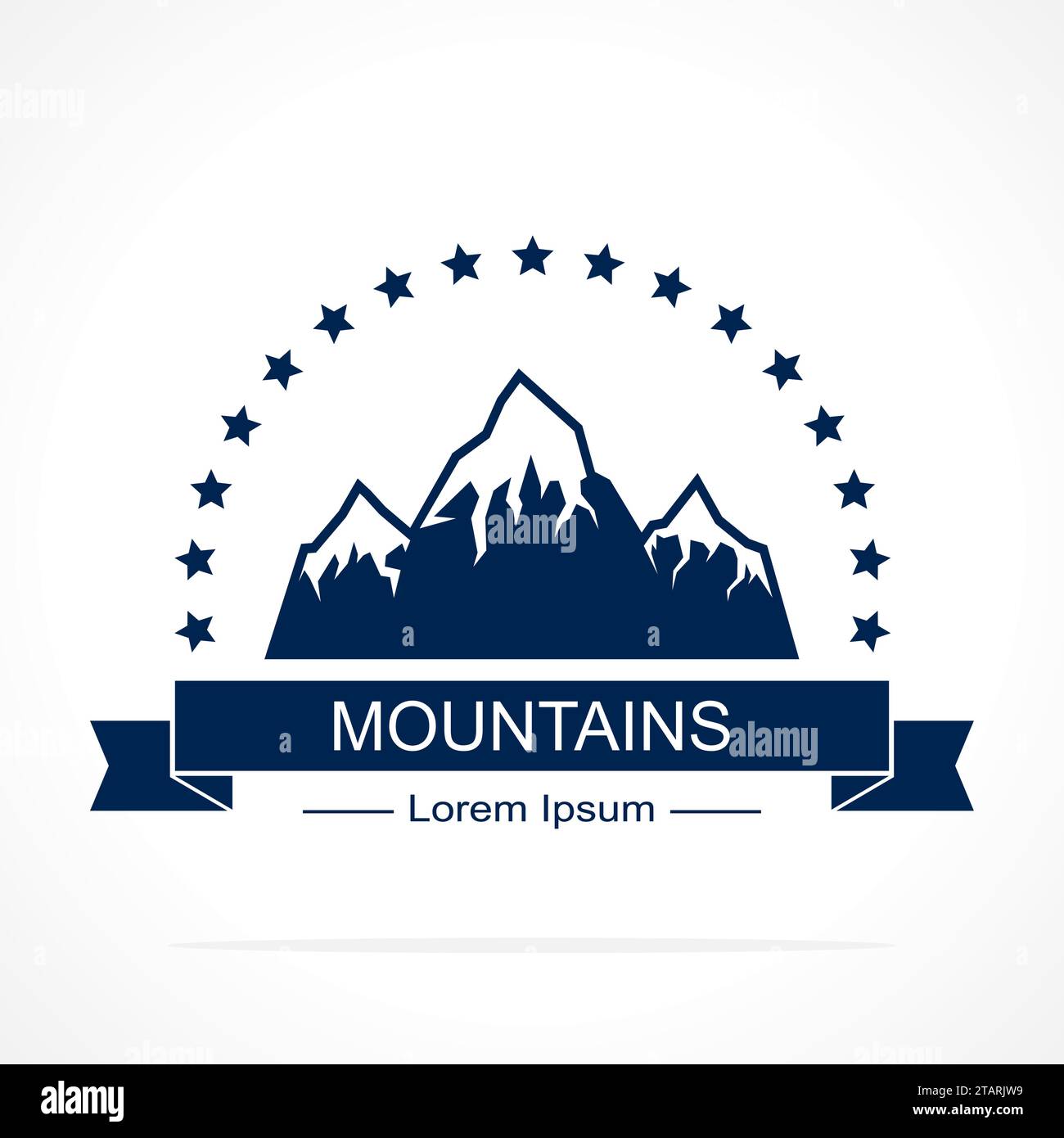 Mountain landscape on blue background. Vector illustration Stock Vector