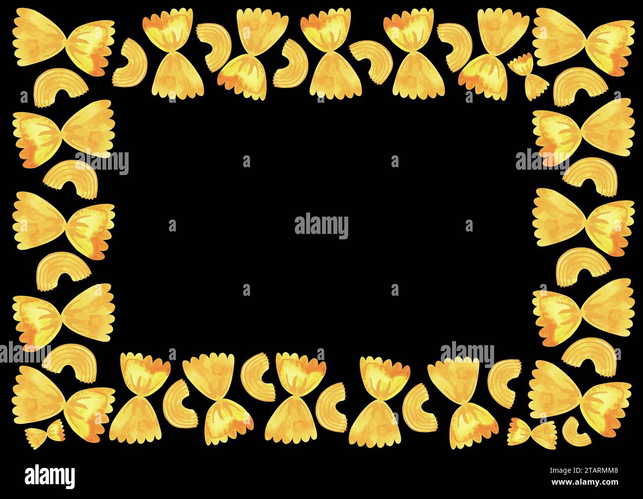 Rectangular A3 frame made of different types of Italian pasta for ...