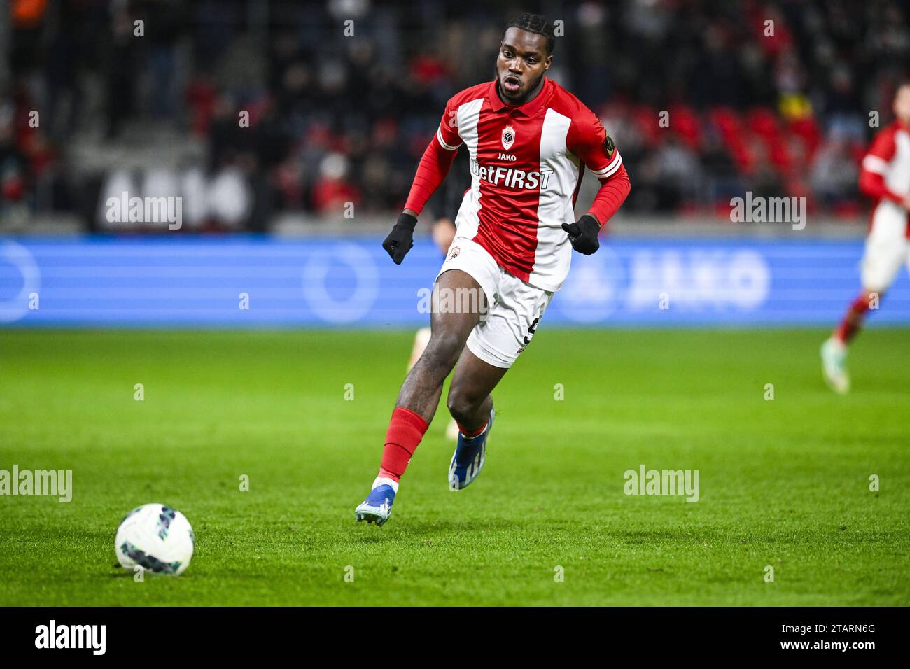 Antwerp, Belgium. 02nd Dec, 2023. Antwerp's Ilenikhena pictured in action during a soccer