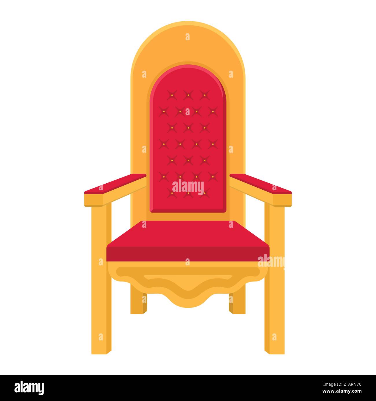 Red royal throne. King throne or armchair icon in flat style isolated