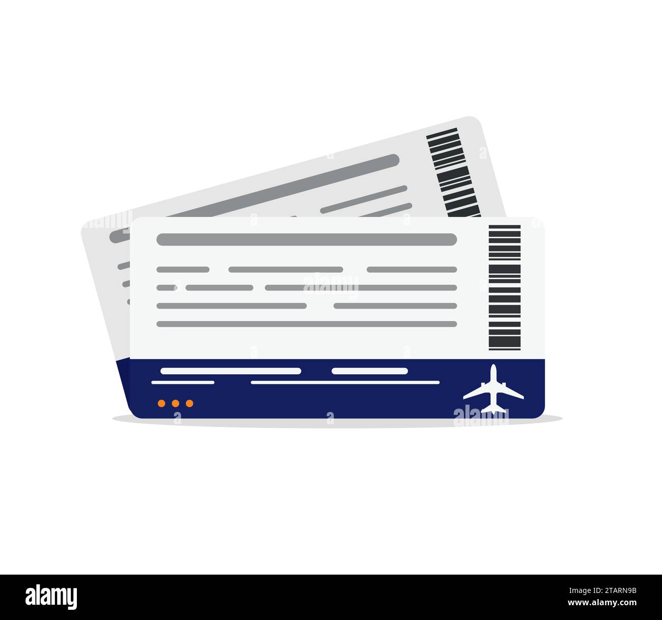 Two airplane boarding pass tickets. Travel concept isolated on white background. Vector Illustration. Stock Vector