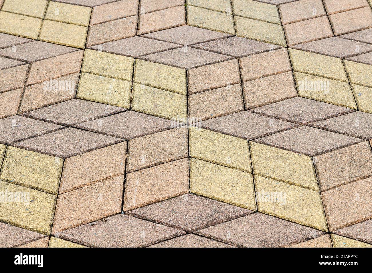 travel to Georgia - cubic pattern tiled on street pavement in Batumi city Stock Photo