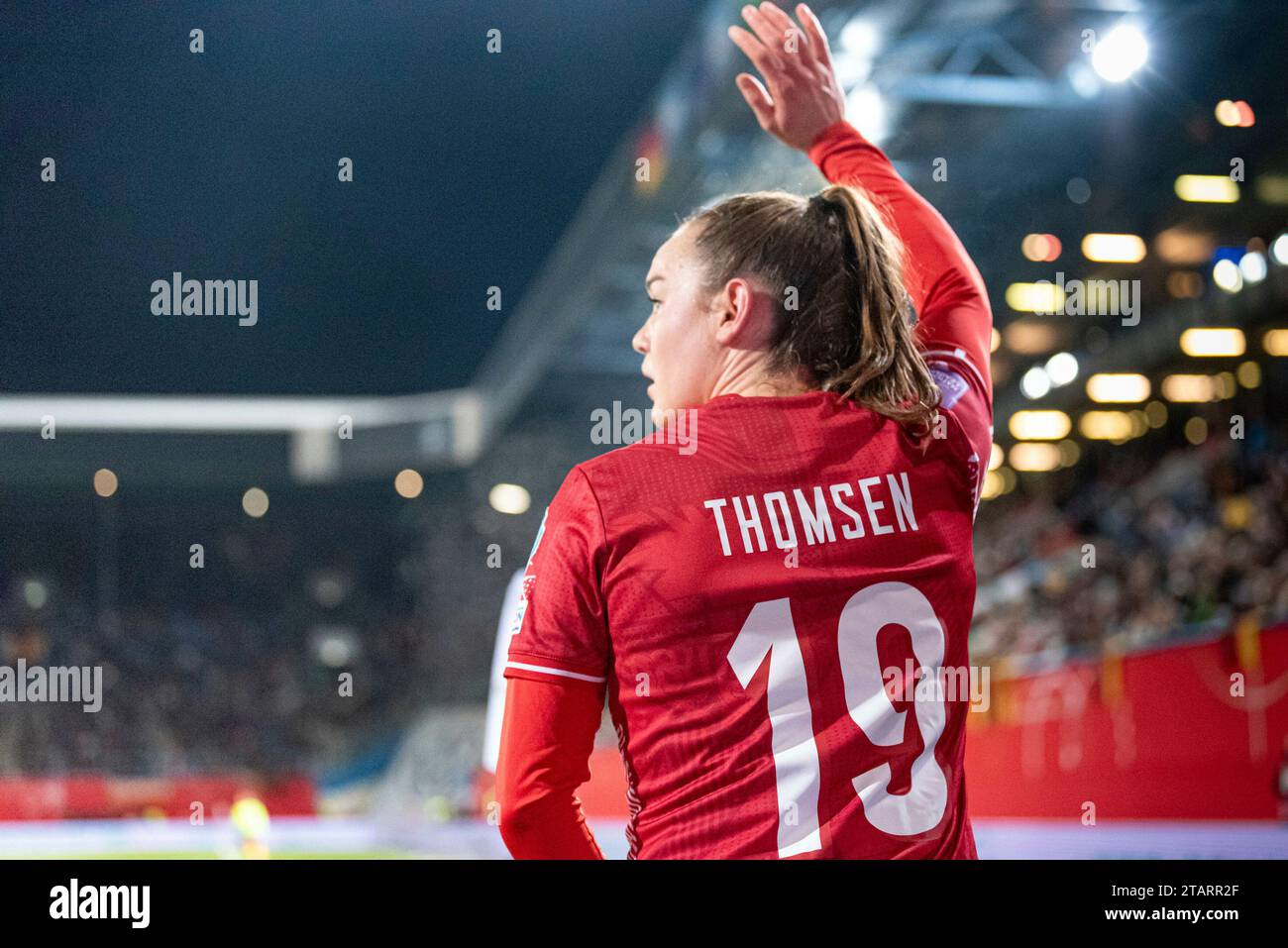 Rostock, Deutschland 01. Dezember 2023: Womens Nation League - 2023/2024 - Deutschland vs. Dänemark Im Bild: Janni Thomsen (Dänemark) Stock Photo