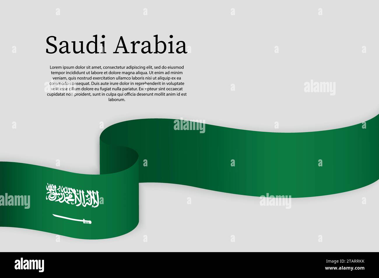 Ribbon flag of Saudi Arabia. Celebration background template Stock ...