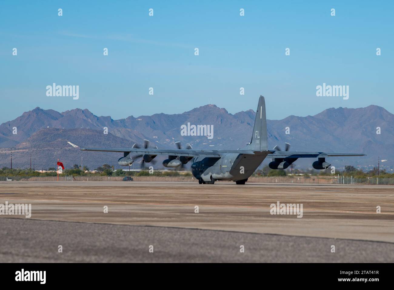 A 920th Rescue Wing HC-130J Combat King II aircraft taxis down the ...