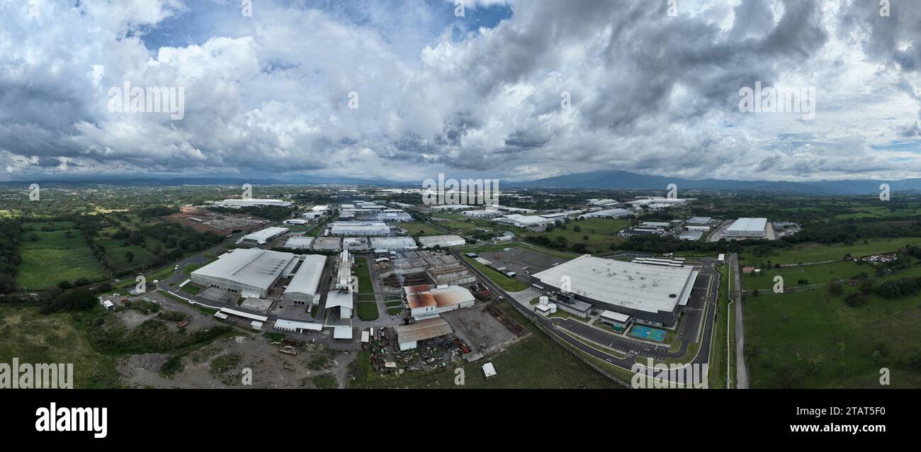 Aerial View of the Coyol Free Trade Zone in Costa Rica Stock Photo