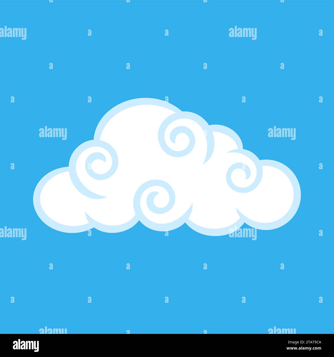 Curly cloud icon outline illustration hi-res stock photography and ...