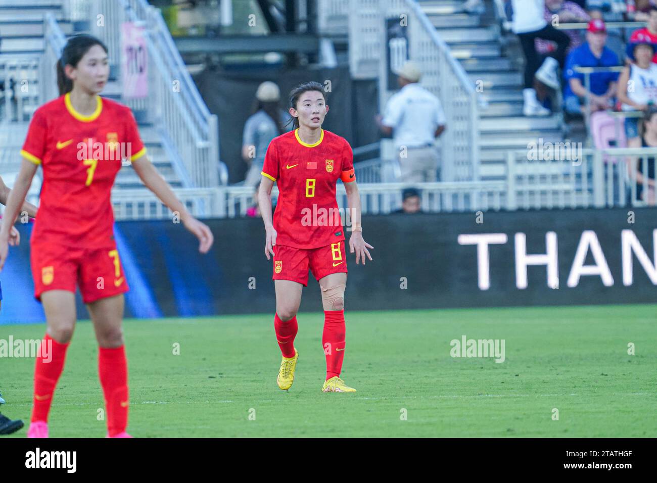 Fort Lauderdale, USA, December 2, 2023, China PR defender Yao Wei 8 in