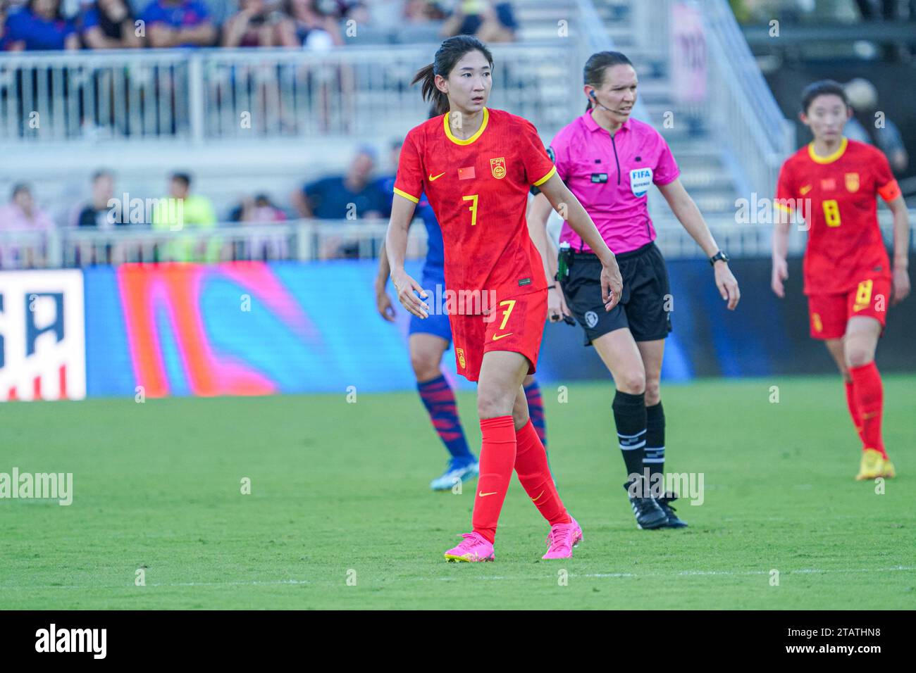 Fort Lauderdale, USA, December 2, 2023, China PR forward Wang Yanwen #7 ...