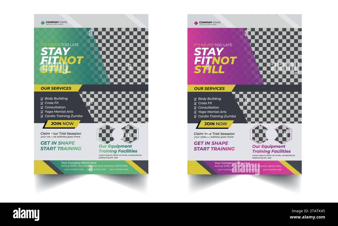 Gym flyer design template background Stock Vector