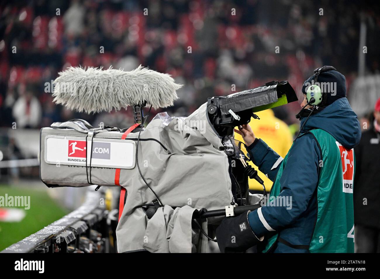 Stuttgart, Deutschland. 02nd Dec, 2023. TV-Kamera Logo Bundesliga ...