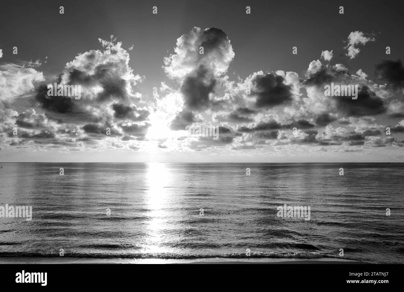 Sea beach with sky sunset or sunrise. Clouds over the sunset sea ...