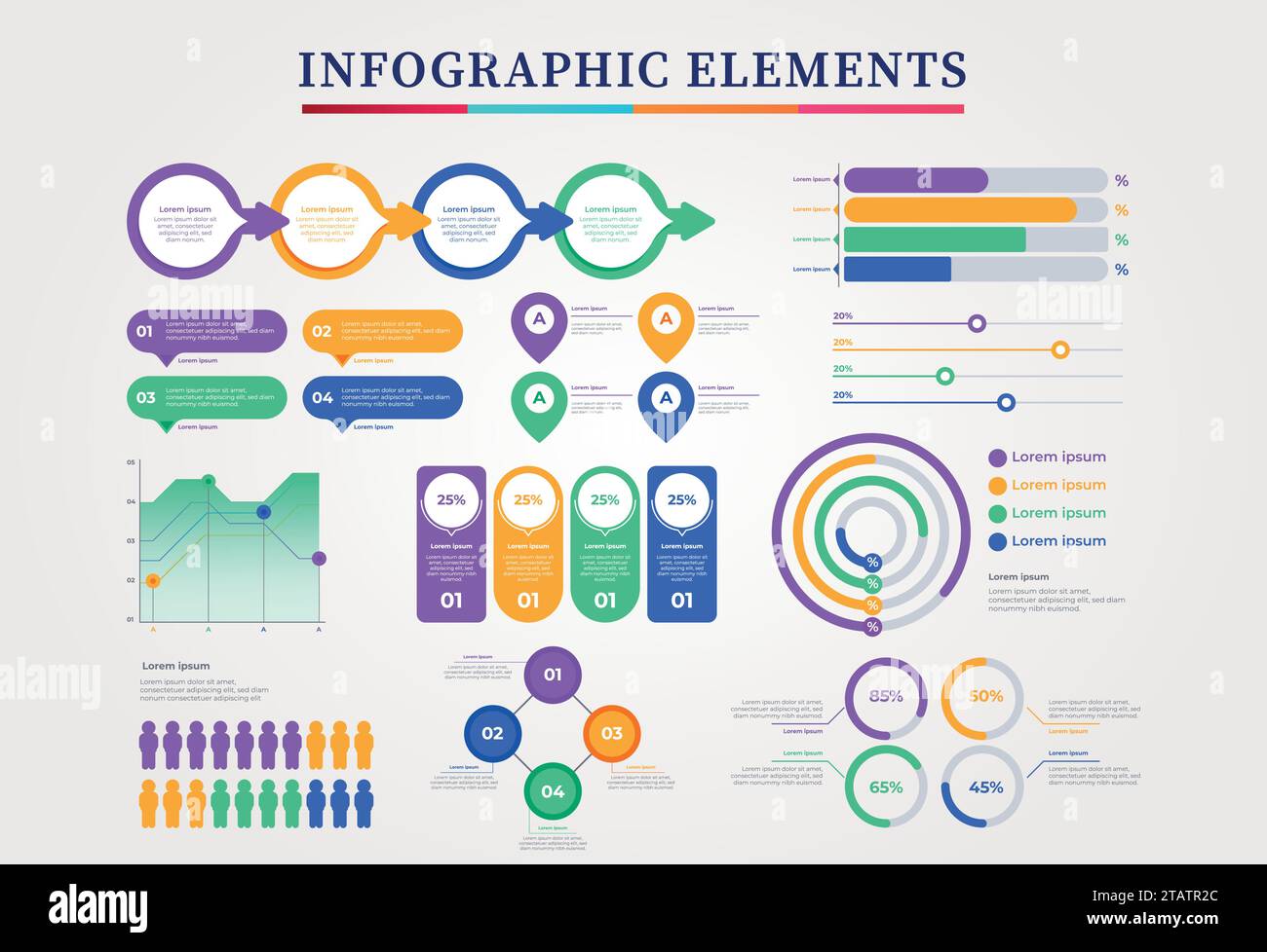 Infographic design vector and marketing icons can be used for workflow layout, diagram, annual report. Business concept with 3, 4, 5; 6, 7 and 8 step. Stock Vector