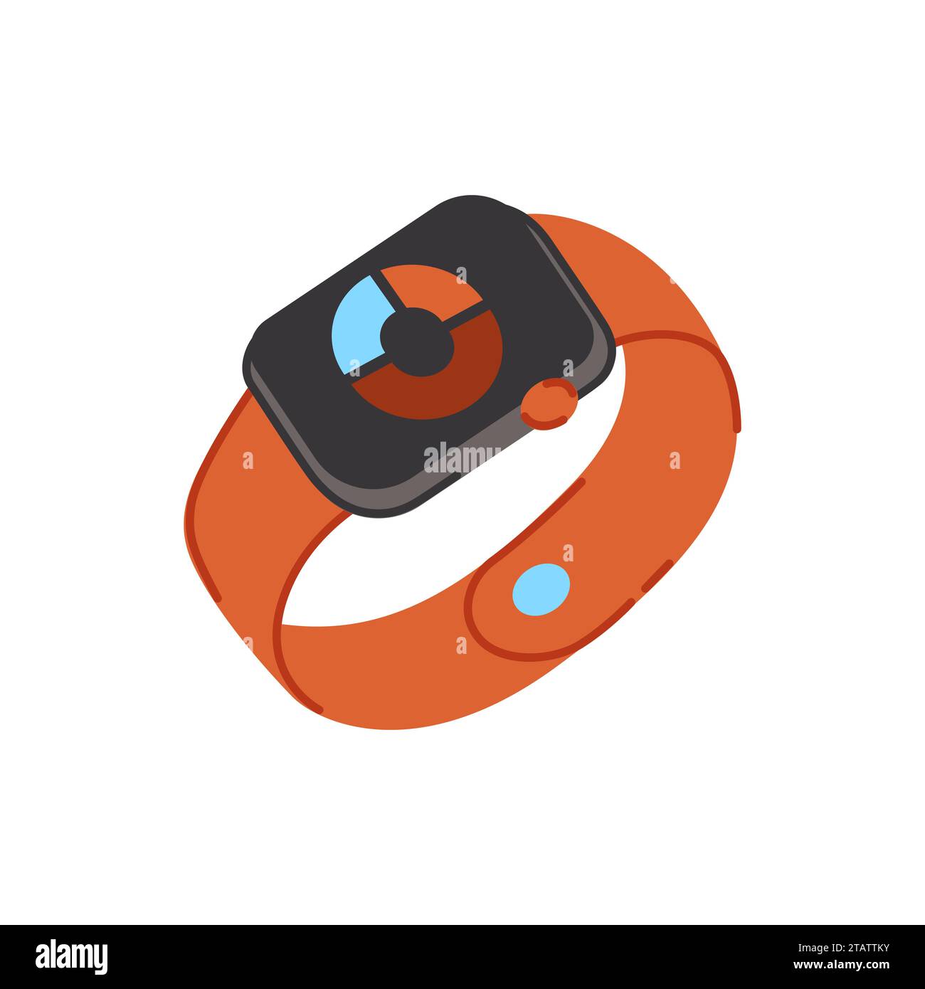Smart watch vector illustration. Objects for sport and crossfit. Collection on sport theme. Ideal for sport guide Stock Vector