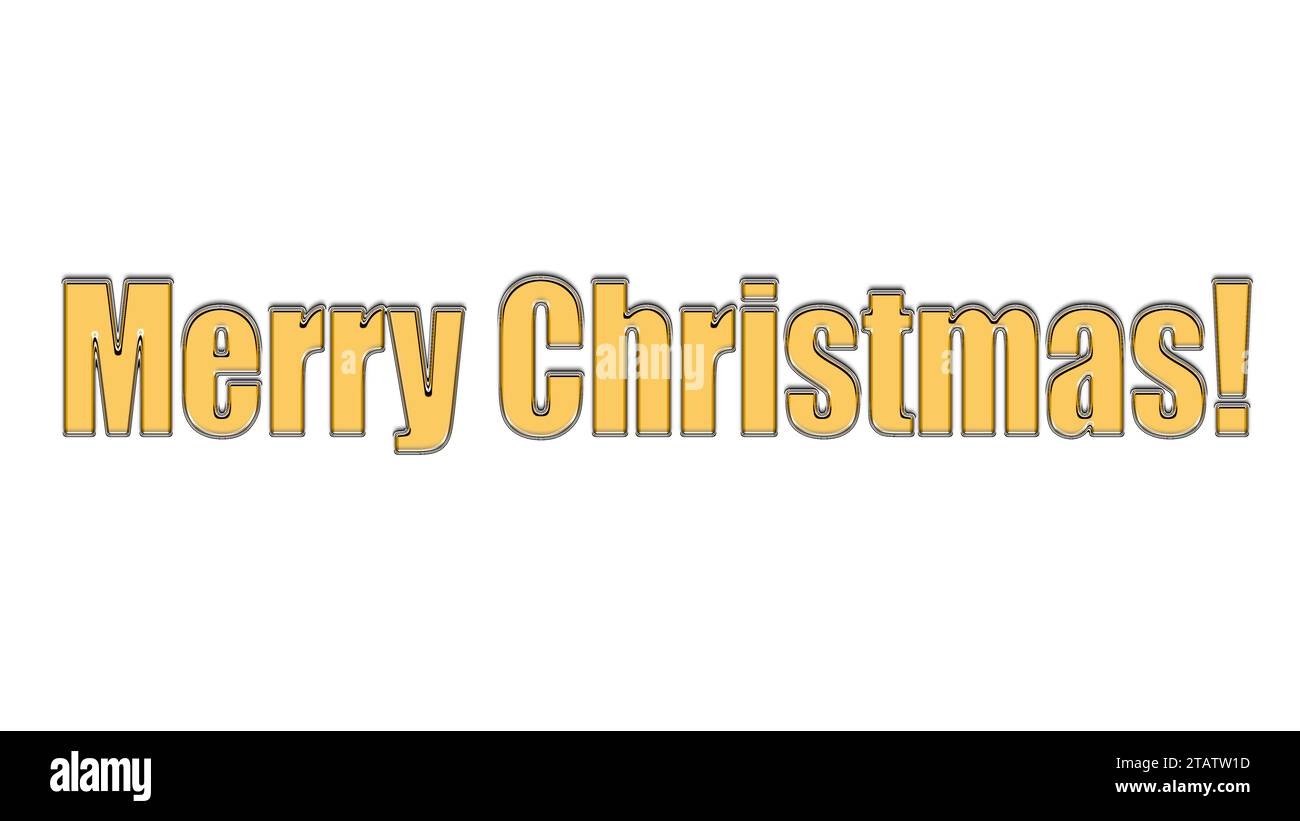 Golden Merry Christmas font isolated on white Stock Photo - Alamy