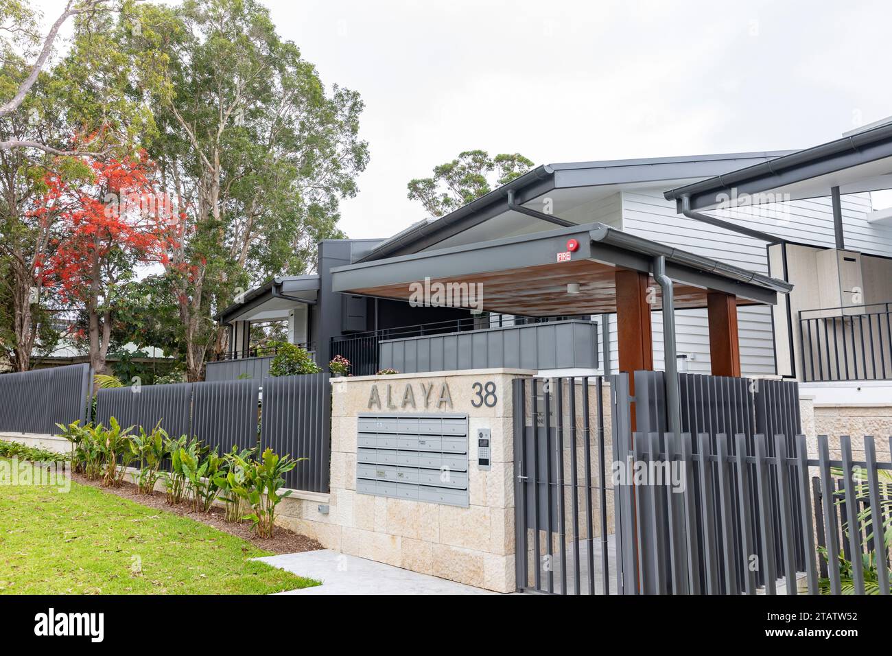 Australia, new housing and apartment development in Mona Vale on Sydney northern beaches,NSW,Australia Stock Photo