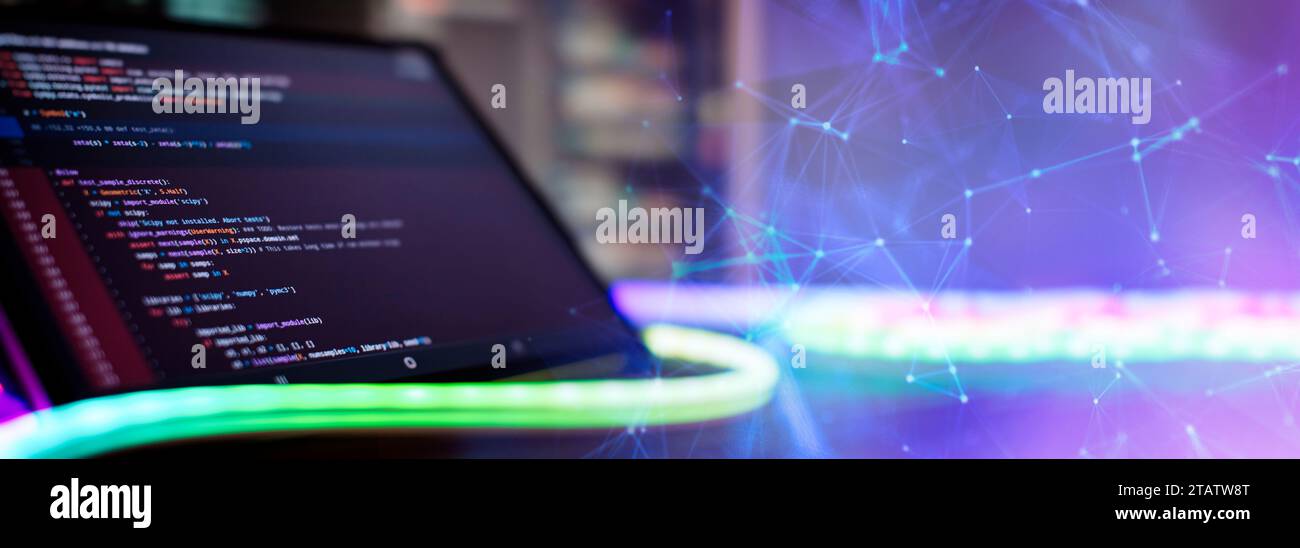 Developer working on web sites codes in office. Stock Photo