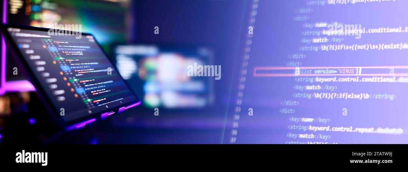Abstract screen of web developer . Data network hardware Stock Photo