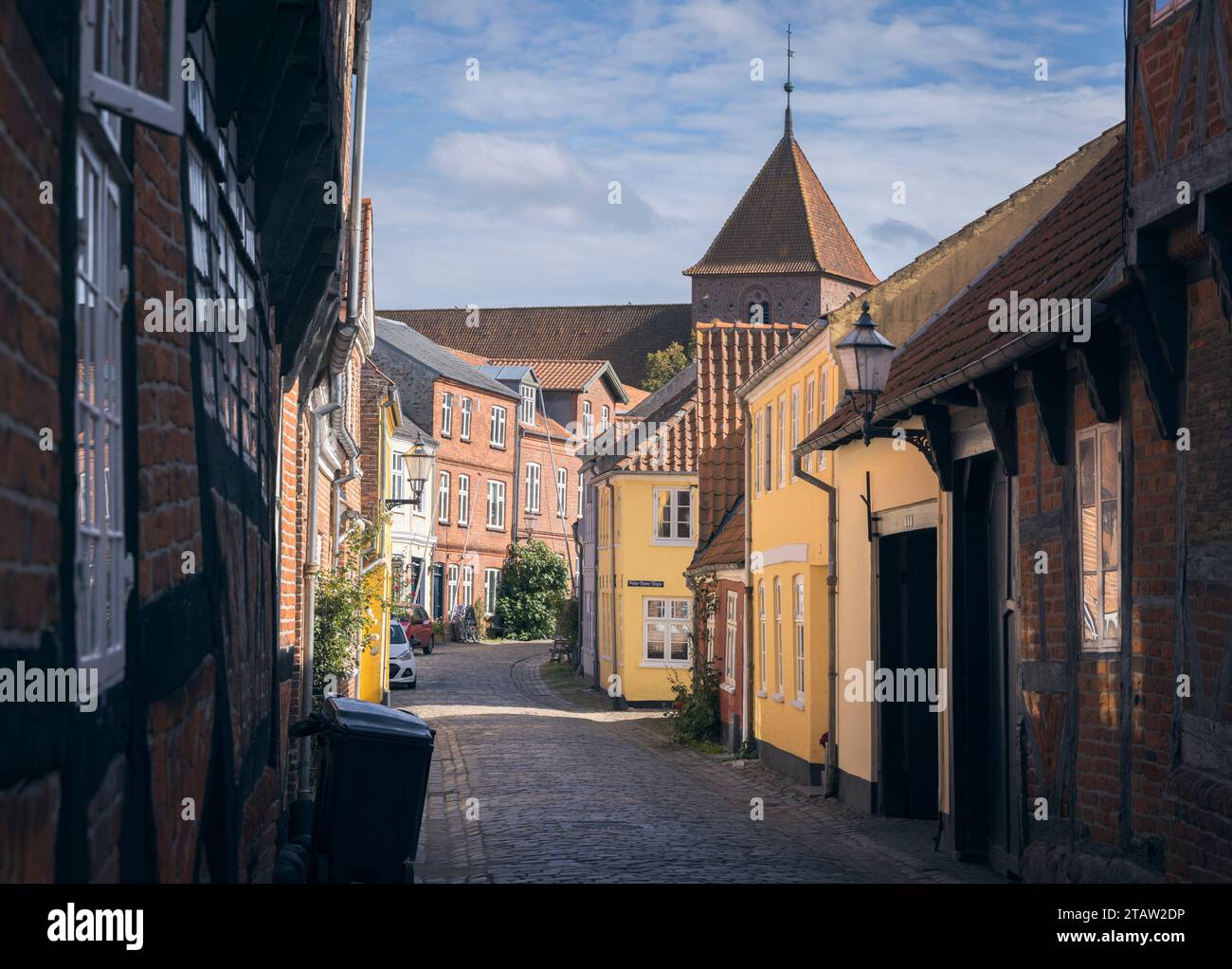 Narrow Old Street in the Historic dity of Ribe, Denmark Stock Photo - Alamy