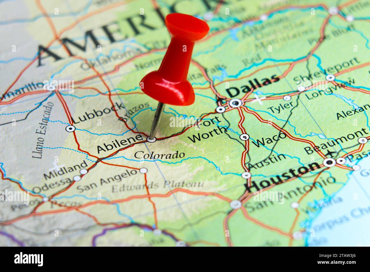 Abilene, Texas pin on map Stock Photo Alamy