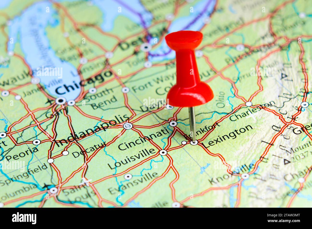 Lexington, Kentucky pin on map Stock Photo Alamy