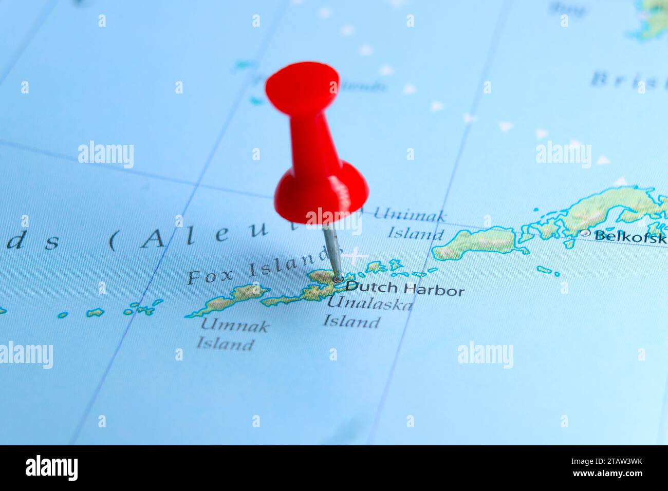 Dutch Harbor, Unalaska, Alaska pin on map Stock Photo Alamy