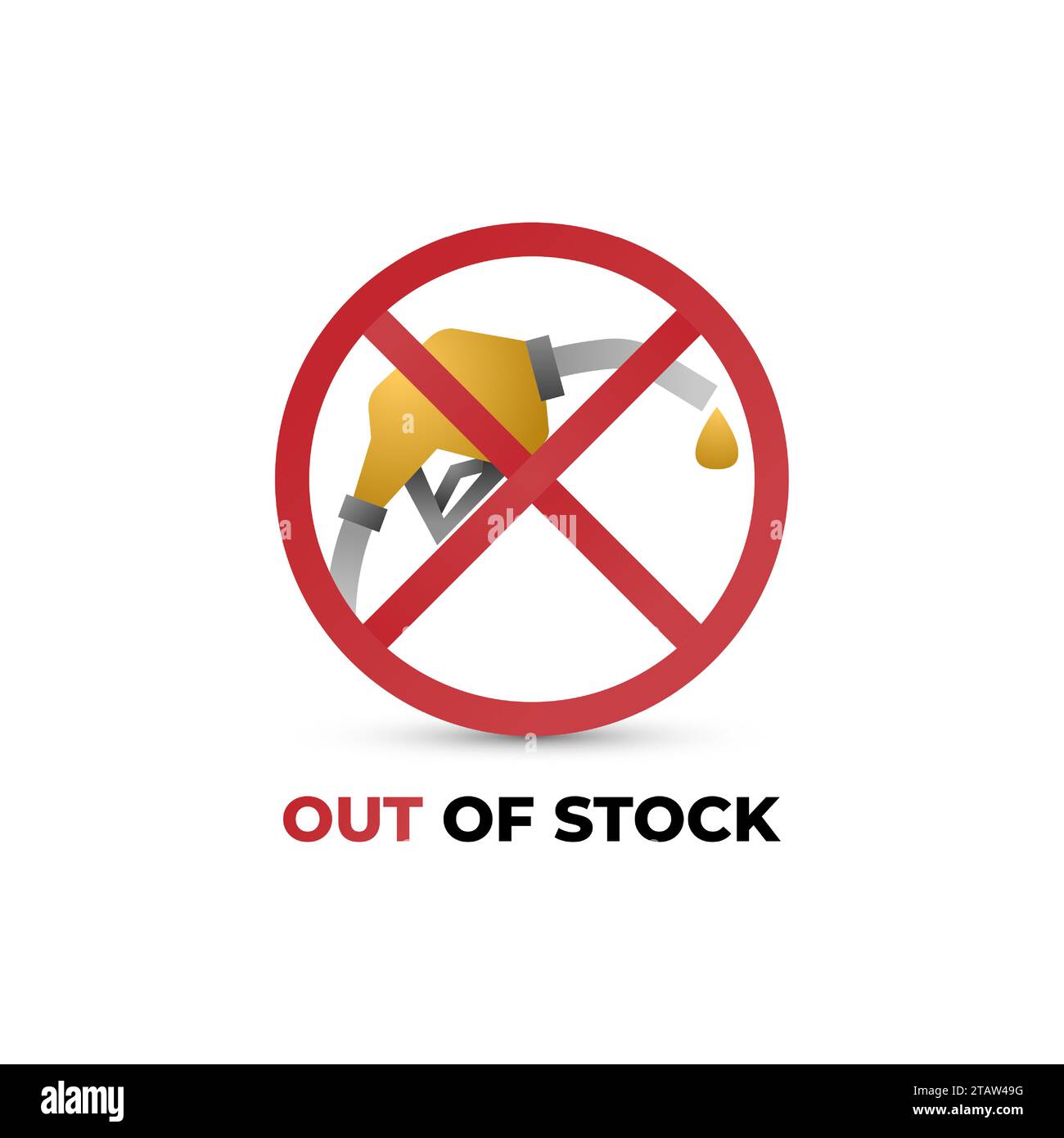 Fuel Out of Stock Sign or Icon Stock Vector