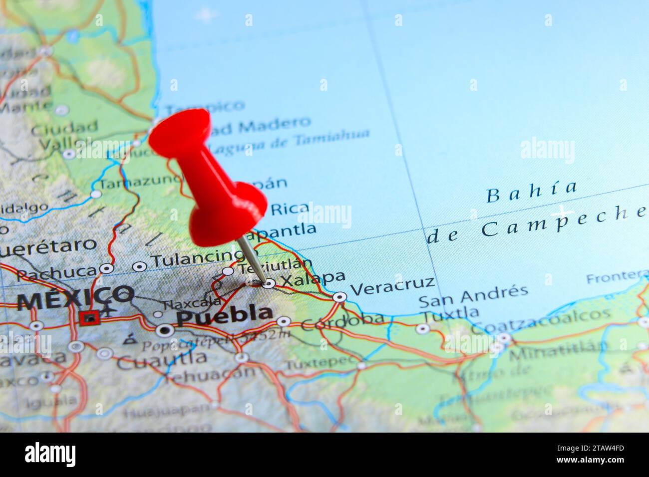 Xalapa, Mexico pin on map Stock Photo Alamy
