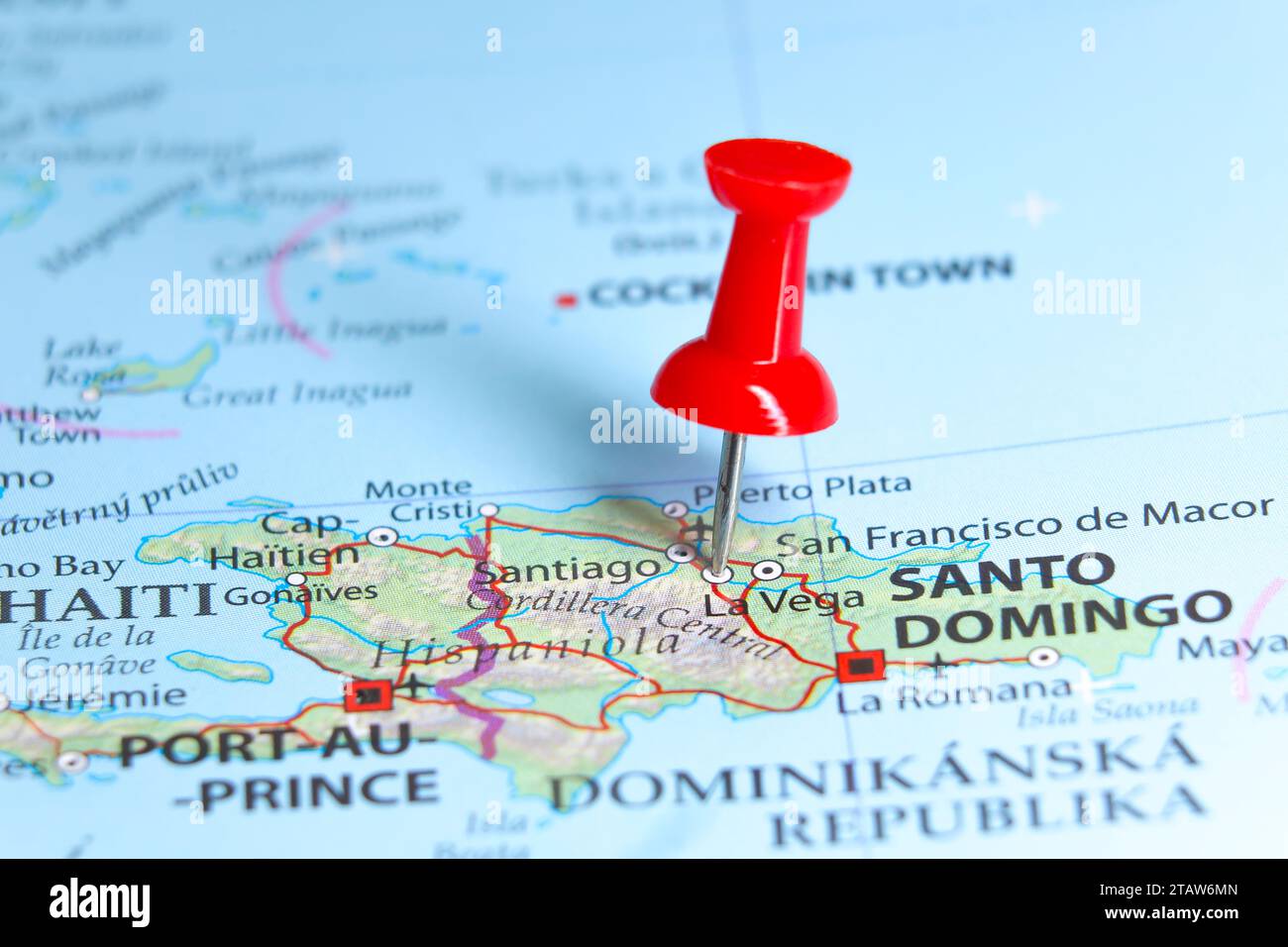La Vega, Dominican Republic pin on map Stock Photo Alamy