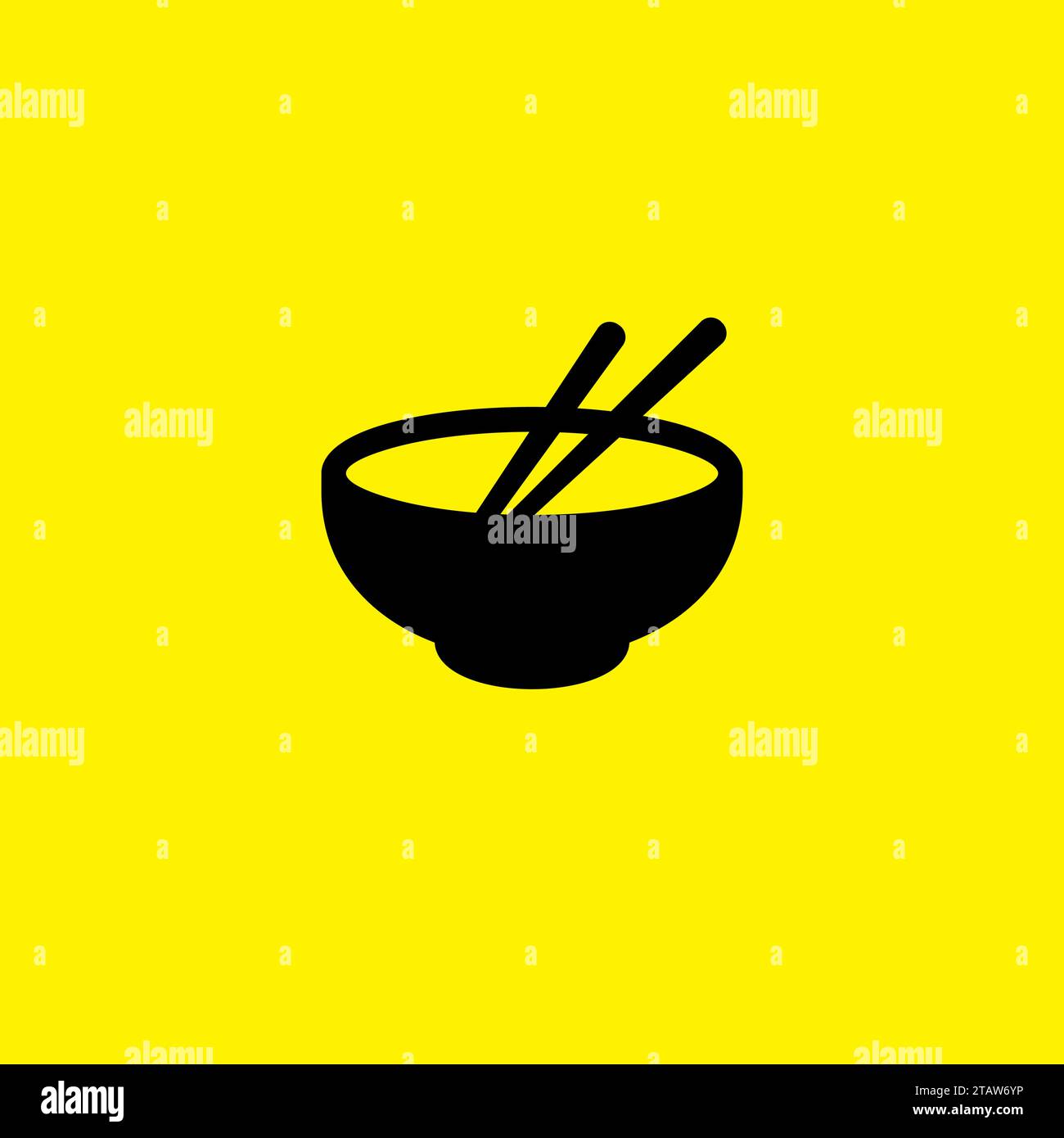 simple bowl and chopsticks icon. restaurant icon Stock Vector