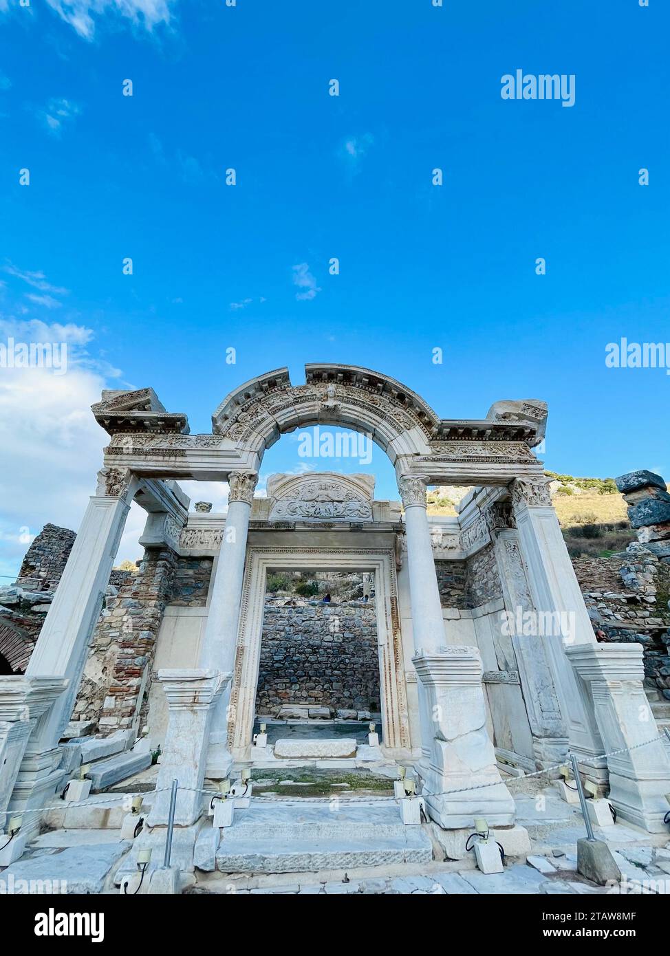 Elements of ancient architecture and ruins of Ephesus, Izmir Stock ...