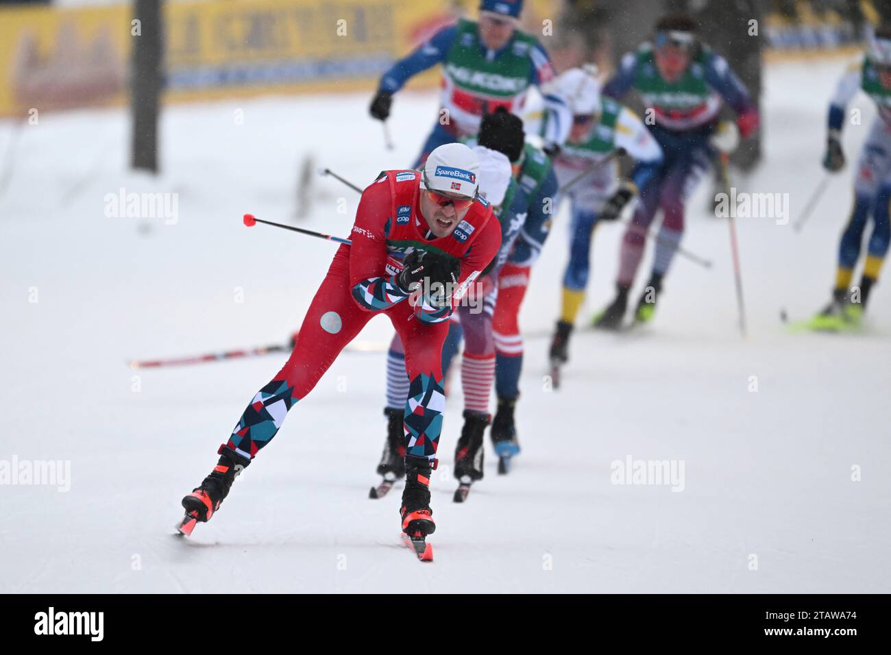 Paal Golberg of Norwayduring the Men's 4x7, 5 km relay at the FIS Cross-Country World Cup competitions in Gallivare, Sweden December 03, 2023. Photo: Ulf Palm/TT/kod 9110 Credit: TT News Agency/Alamy Live News Stock Photo