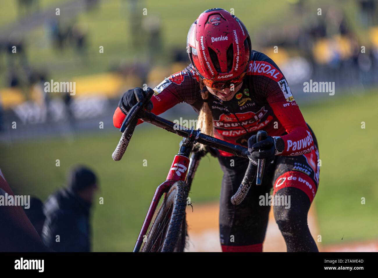 7 BETSEMA DENISE DE B PAUWELS SAUZEN - BINGOAL G DURING THE SCHORRECROSS BOOM (BELGIUM), SUPERPRESTIGE CYCLOCROSS 2023 RACE 5, ELITE WOMEN & U23, PROV Stock Photo