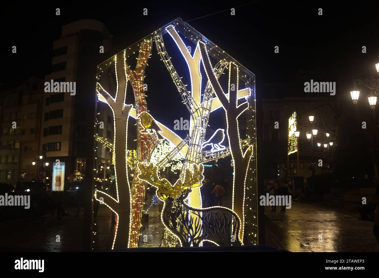 Oviedo, Spain, December 02nd, 2023 An image with illuminated animals