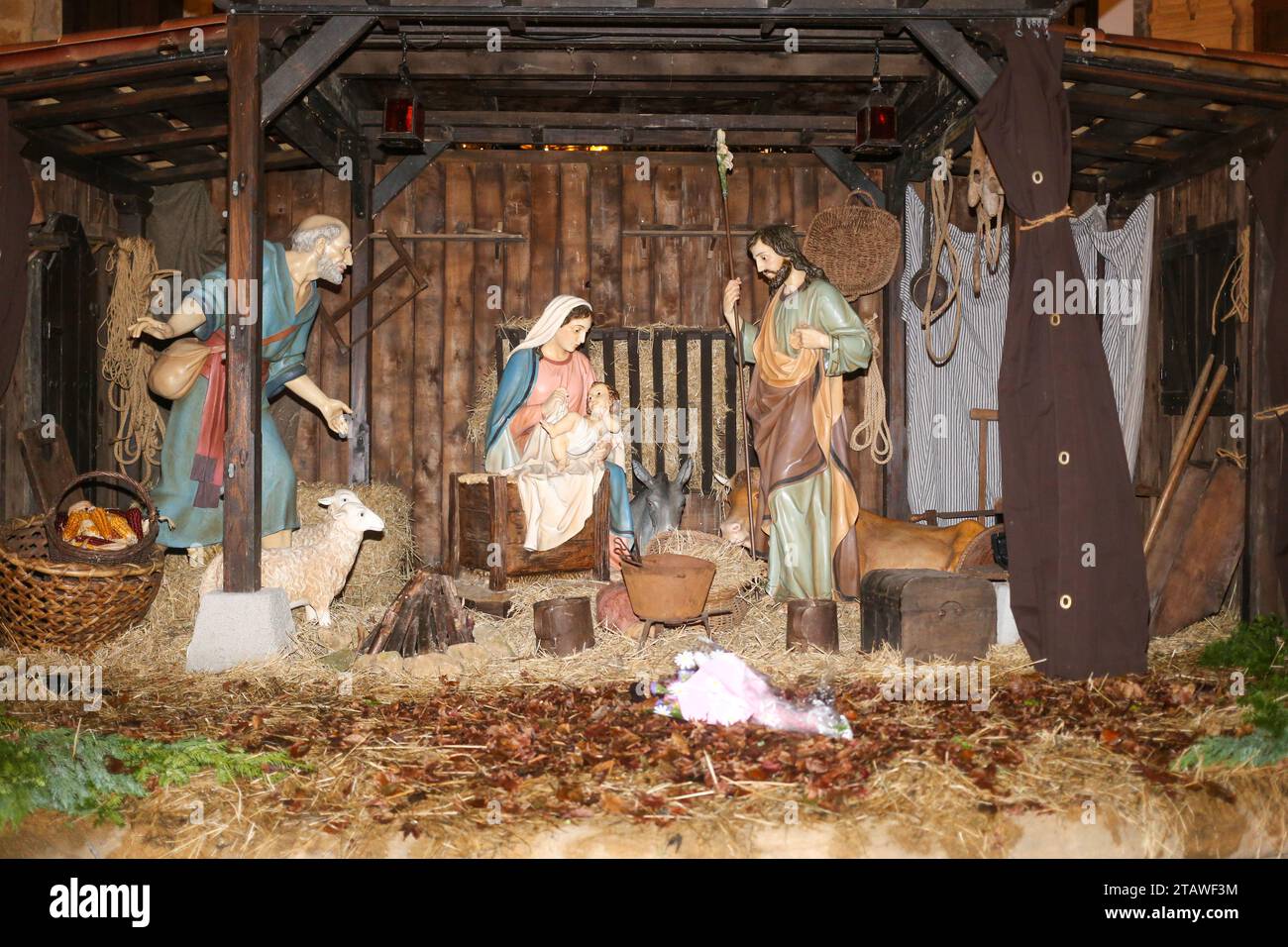 Oviedo, Spain, December 02nd, 2023: The Portal de Belen during the Christmas Lighting and Market, on December 02, 2023, in Oviedo, Spain. Credit: Alberto Brevers / Alamy Live News. Stock Photo