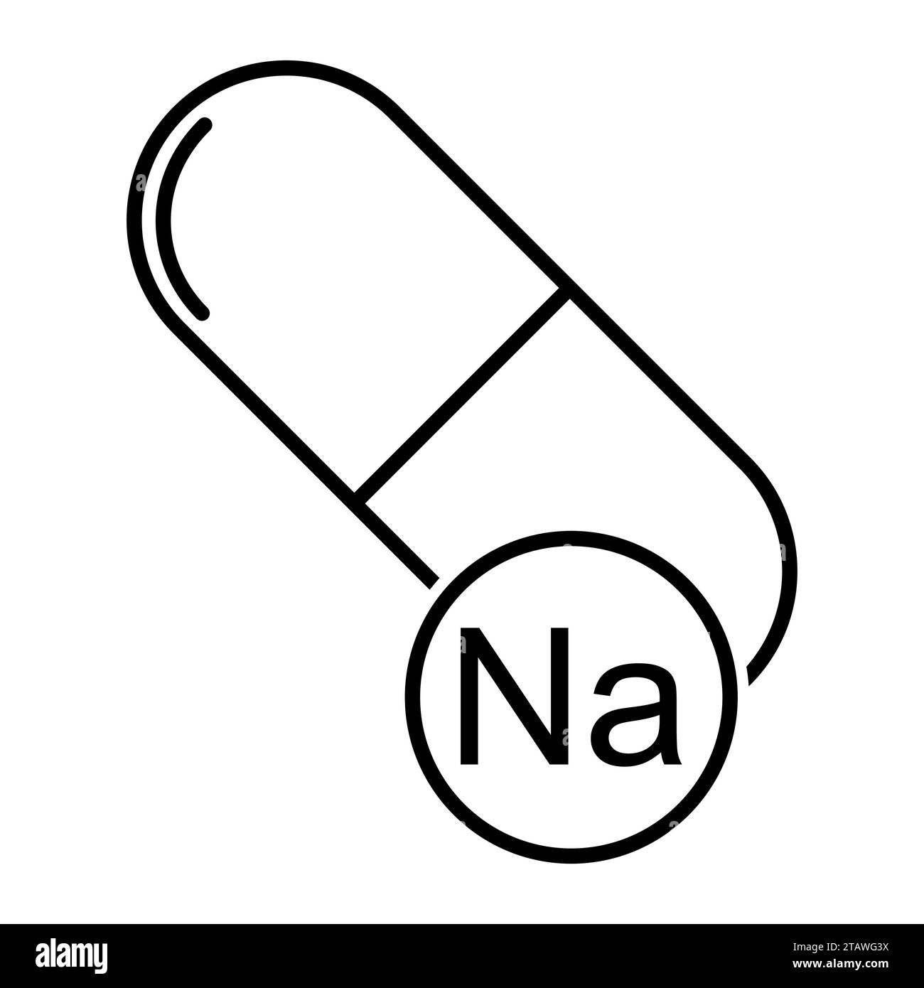 Mineral Na icon, healthy medicine pill supplement symbol, complex vitamin vector illustration . Stock Vector