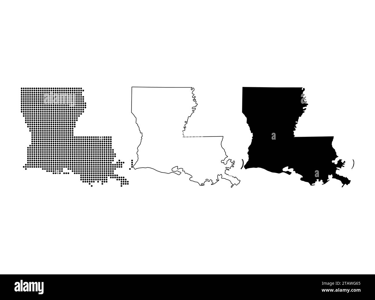 Set of Louisiana map united states - Set Of Louisiana Map United States Of America Flat Concept Icon Vector Illustration 2TAWG65 