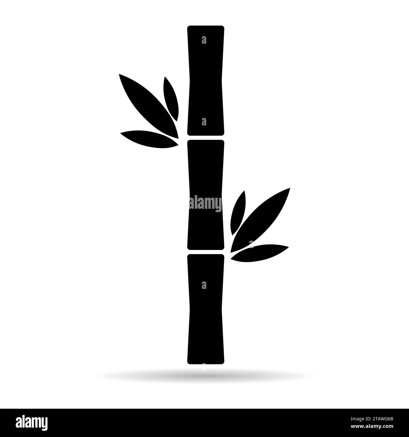 Bamboo leaf shadow icon, nature tropical symbol design, web sign vector ...