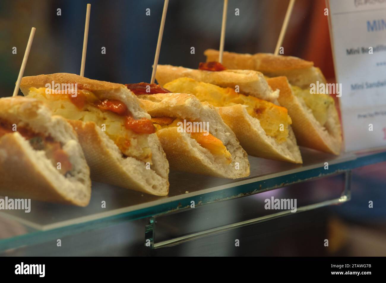 a traditional spanish tortilla sandwich Stock Photo