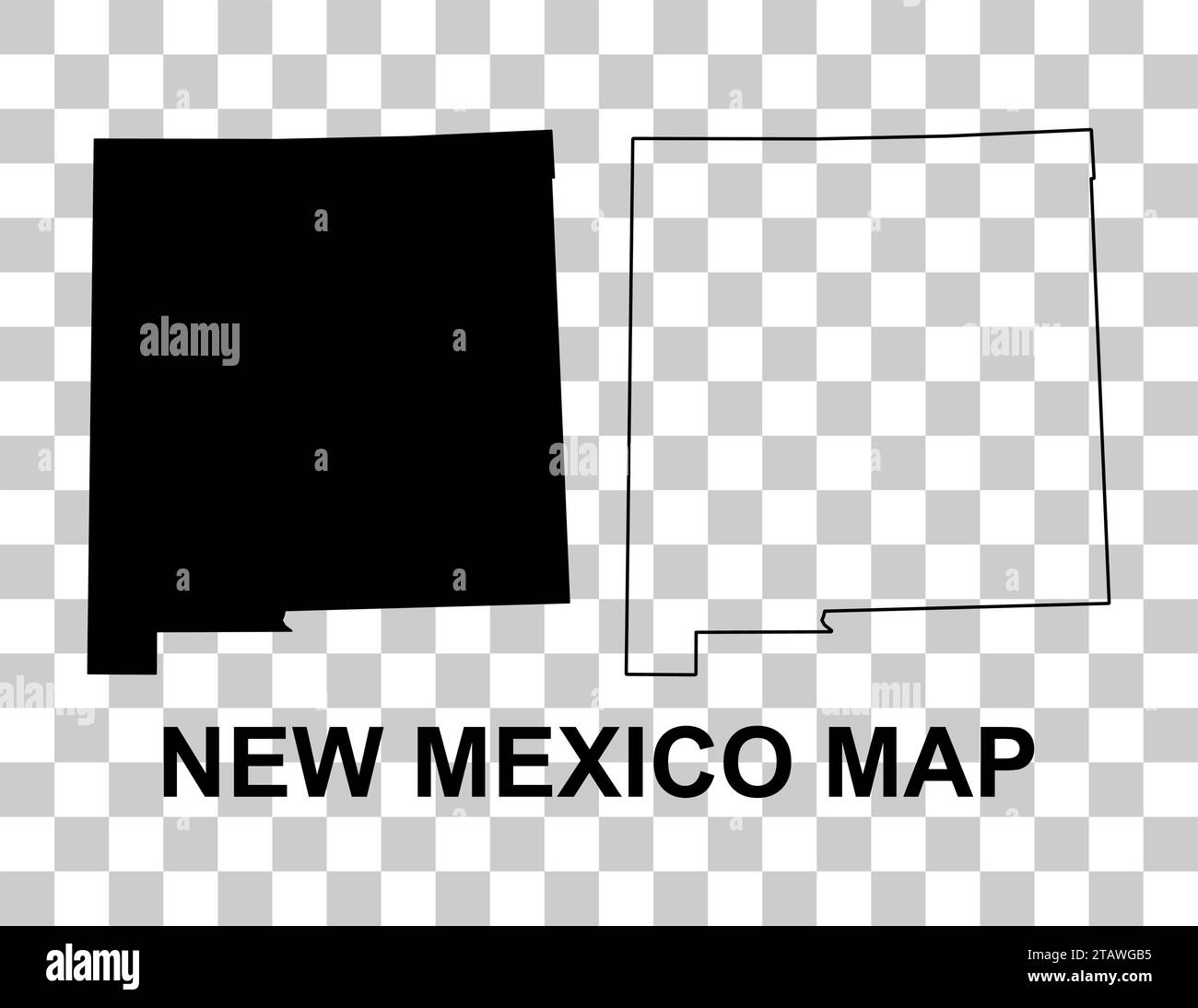 Set of New Mexico map, united states of america. Flat concept vector