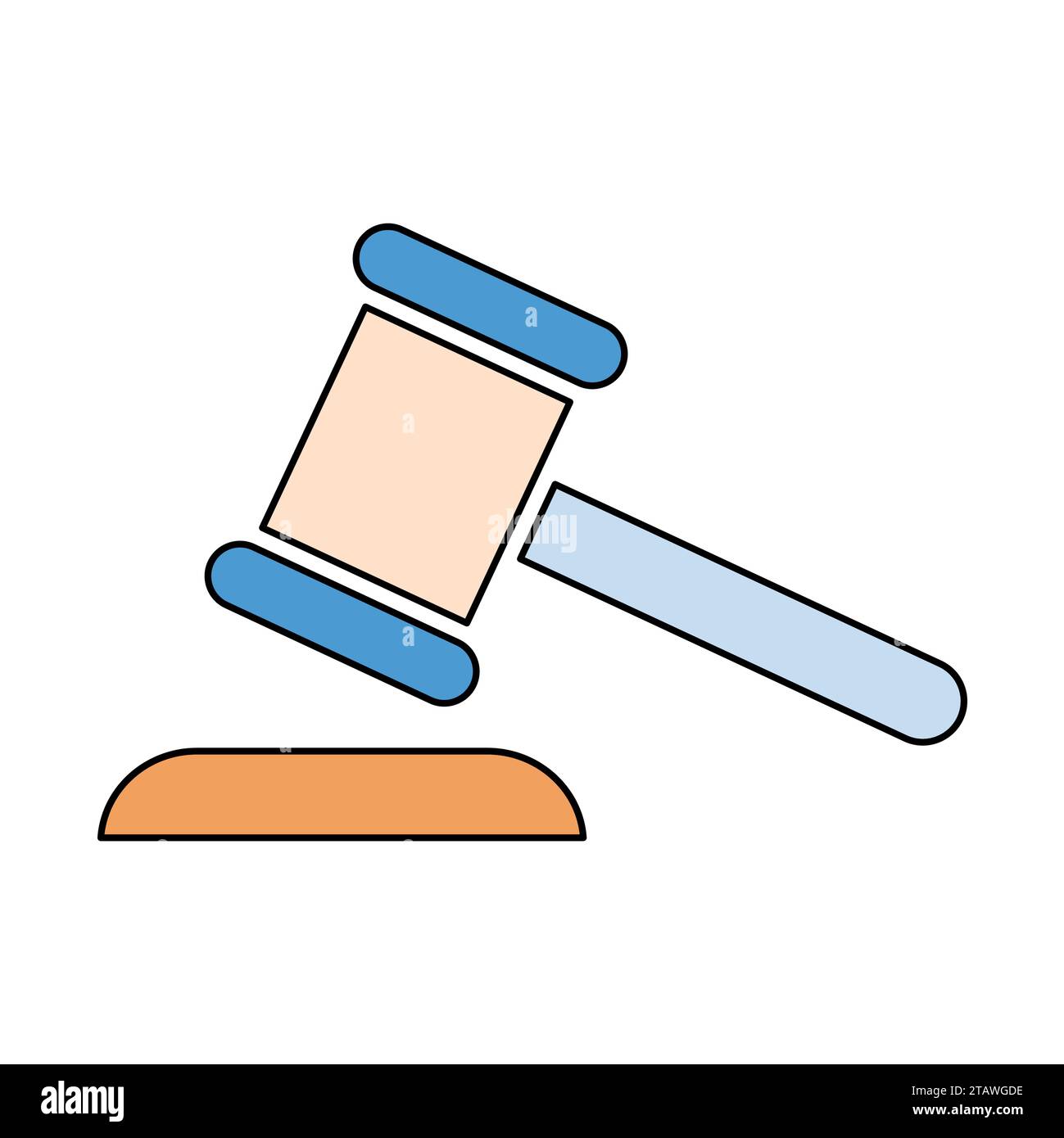 Judge hammer icon, law auction symbol, gavel justice sign vector ...