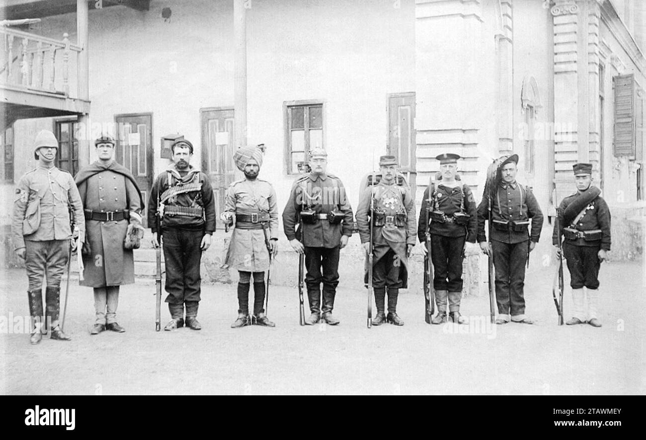 Troops of the Eight-Nation Alliance in 1900 Stock Photo