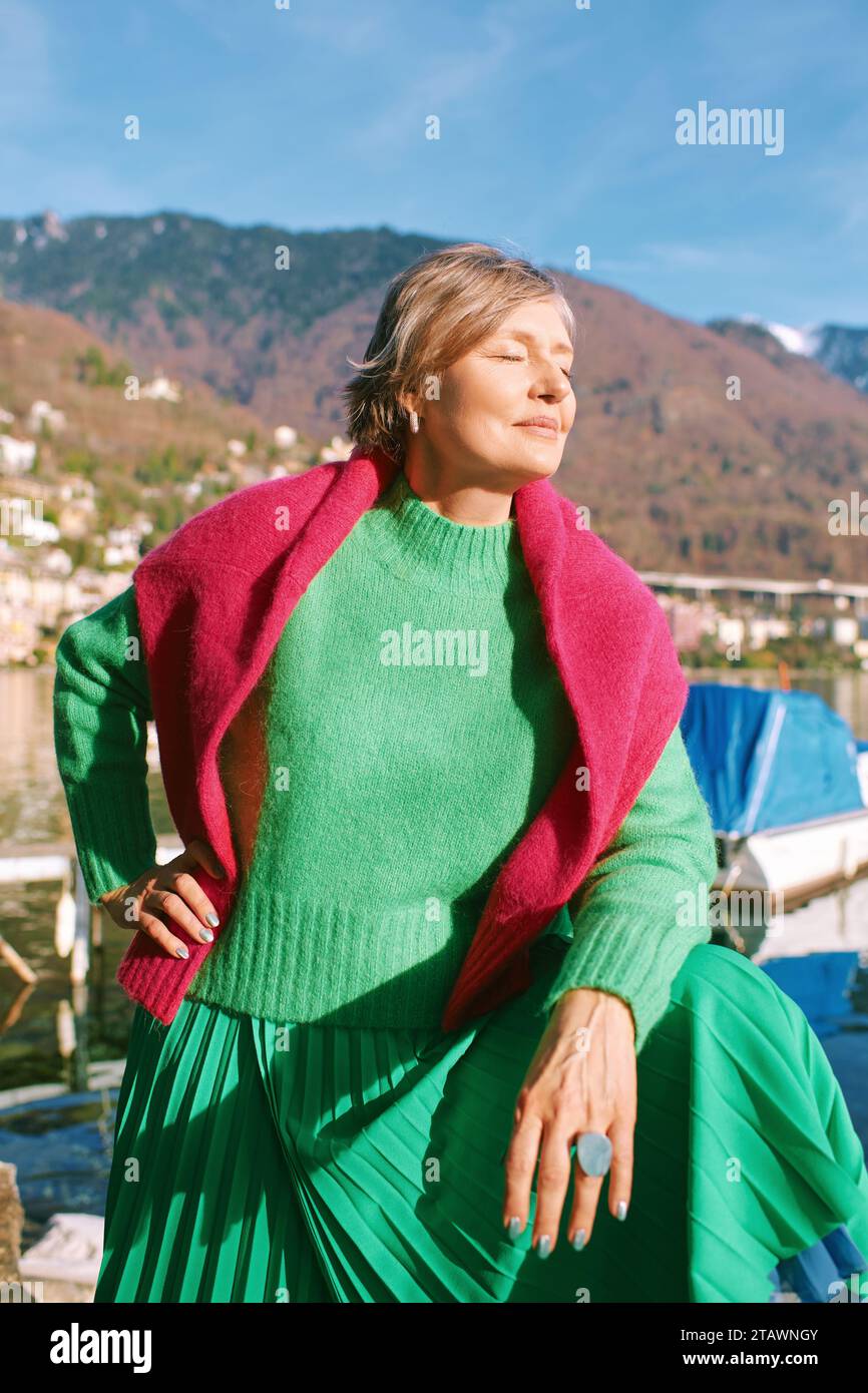 Outdoor Fashion Portrait Of Mature 55 60 Year Old Woman Wearing Warm intermittent-fasting-for-women-over-60-a-perfect-guide-to-weight-loss