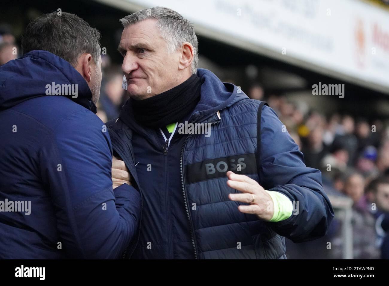 LONDON, ENGLAND - DECEMBER 2: Tony Mowbray, Manager of Sunderland before the Sky Bet Championship match between Millwall and Sunderland at The Den on December 2, 2023 in London, England. (Photo by Dylan Hepworth/MB Media) Stock Photo