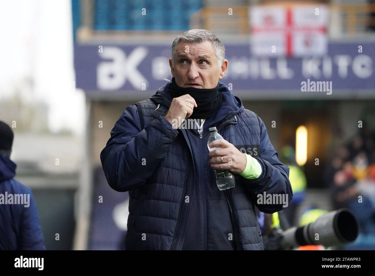 LONDON, ENGLAND - DECEMBER 2: Tony Mowbray, Manager of Sunderland before the Sky Bet Championship match between Millwall and Sunderland at The Den on December 2, 2023 in London, England. (Photo by Dylan Hepworth/MB Media) Stock Photo